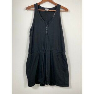 Serra Black Cotton Sleeveless Romper Size L